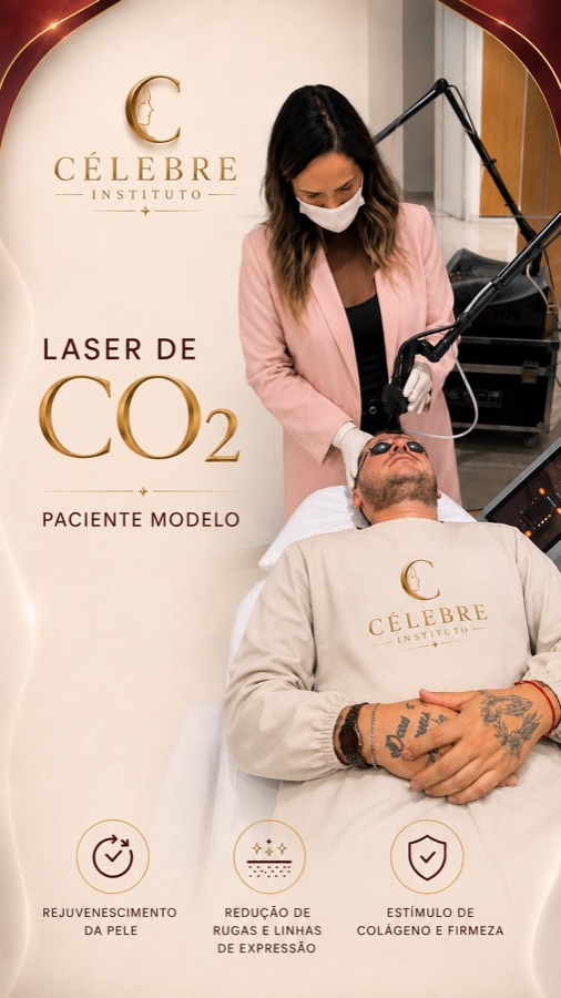 Reel: laser de CO₂ em paciente modelo