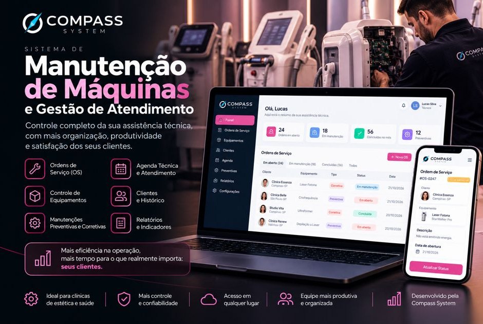 Compass Manutenção: ordens de serviço e gestão de atendimento técnico